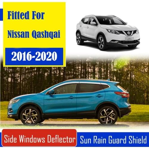 1 Set Chrome Side Vent Sun Shade Window Visors Rain Guard Deflectors For Nissan Qashqai 2016-2020