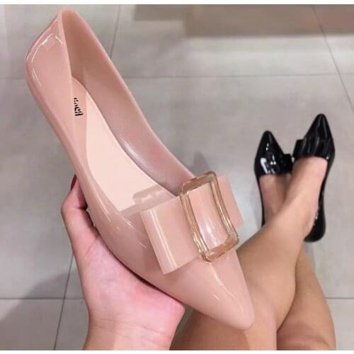 Melissa Pointy Women Shoes With Bowtie 2021 New Women Flat Sandals Brand Women Jelly Shoes Melissa Sandals Female Jelly Shoes