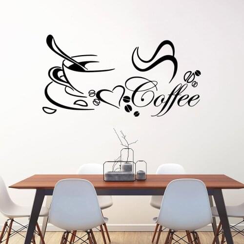 Cartoon coffee Waterproof Wall Stickers Home Decor For Kids Rooms Decoration Wall Art Decal