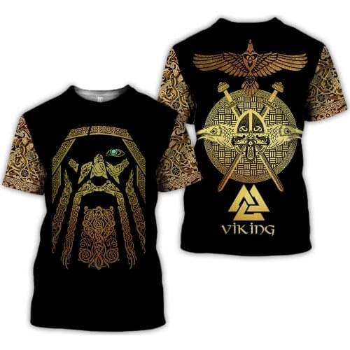 Viking symbol-Tattoo Raven 3D Printed men t shirt Harajuku Fashion Short sleeve summer street hip hop Unisex tshirt tops 05