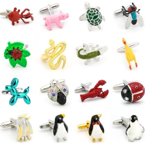 Mens Animal Cufflinks 28 Styles Option Quality Brass Material Cute Cuff Links Wholesale & Retail