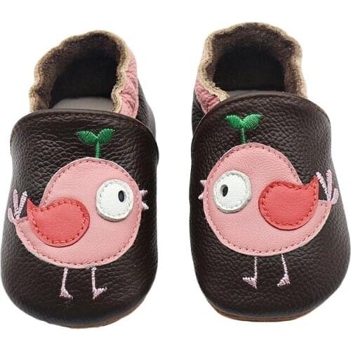 Cute Cartoon Animals Baby Soft Shoes Genuine Leather Stitch Dinosaur Bird Deer Baby girls indoor First walkers Baby moccasins