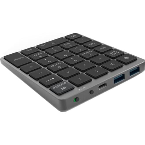 N970 Wireless Bluetooth Numeric Keypad with USB HUB Dual Modes MoreFunction Keys Mini Numpad for Accounting Tasks