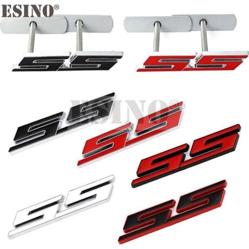 New Car Styling 3D Metal Chrome Zinc Alloy Emblem Car Body SS Badge Sticker Decal Auto Accessory for Chevrolet SS Camaro SS