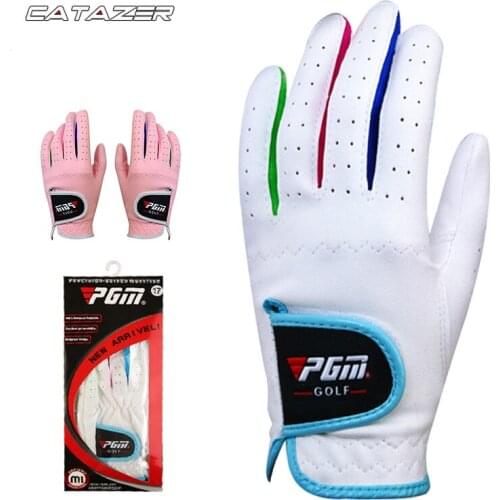 Golf Gloves Women Microfiber Teenager Golf Gloves Soft Fit Sport Grip Durable Gloves Anti-skid Breathable Sports Gloves