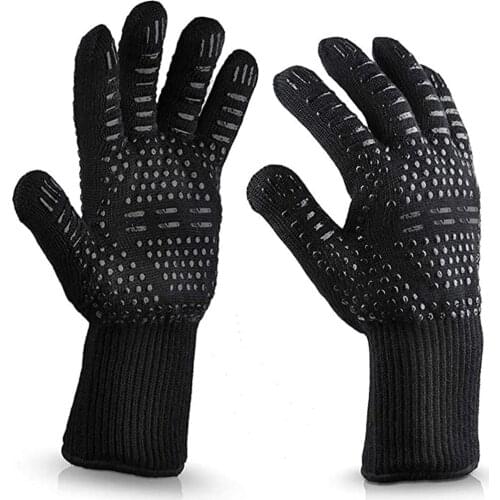 1pc 800 Degrees High Temperature Resistant Gloves Microwave Oven Kitchen Bbq Gloves Anti-Scalding And Heat Insulation Gloves