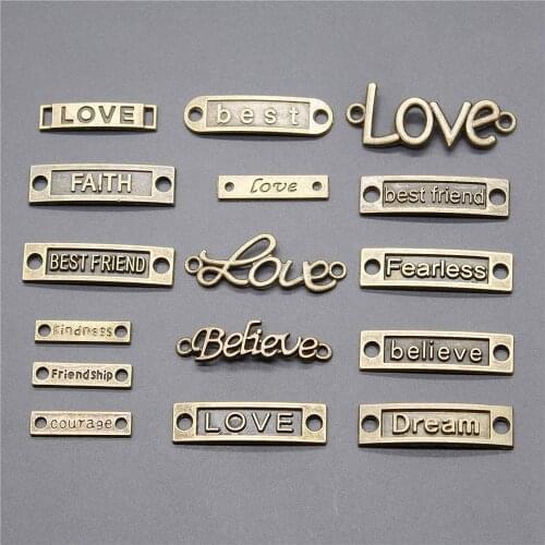 New Friends Nameplate Connection Charms For Bracelet Necklace Jewelry Diy Craft Accessory