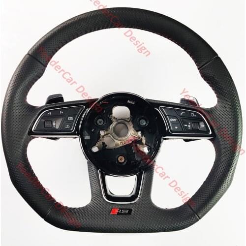 Fully Perforated Leather Steering Wheel Fully Alcantara for Audi RS3 RS4 RS5 A3 A4 A5 S3 S4 S5 2017-2021