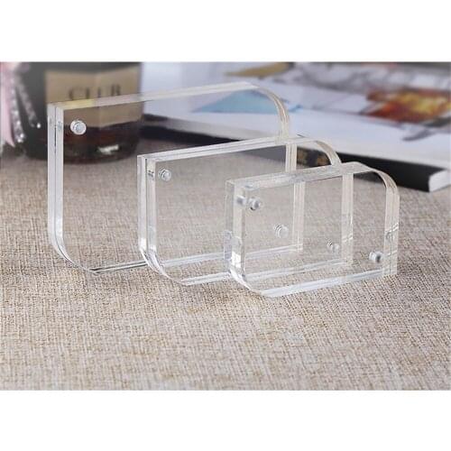 Round Corner Clear Acrylic Photo Frames Block with Magnetic Picture Display Stand Logo Mark Tag Desk Sign Label Holder Stand