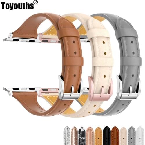 Apple Watch Band 40mm 42mm Genuine Leather Watch Band Replacement Strap Metal Clasp for Apple Watch all Models Classic Buckle