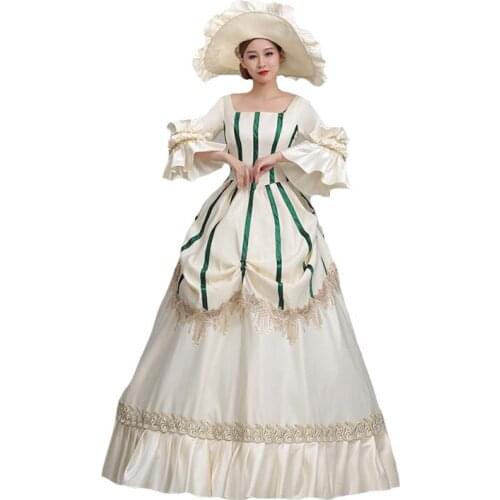 New Victoria Middle Ages Dress Halloween Costumes for Women Medieval Cosplay Princess Party Court Carnival Dresses
