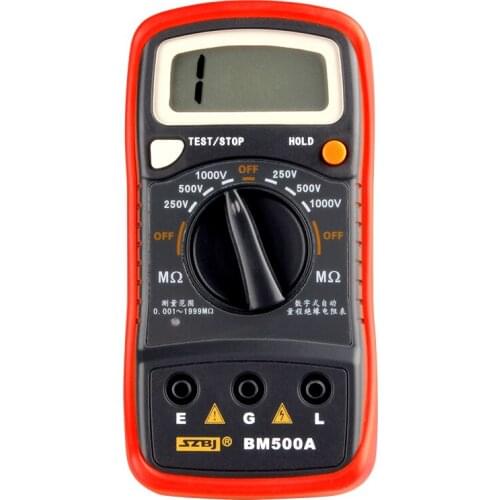 1000V BM500A Handheld Digital LCD Resistance Tester High Accuracy Insulation Resistance Testing Meter Megohmmeter Megger