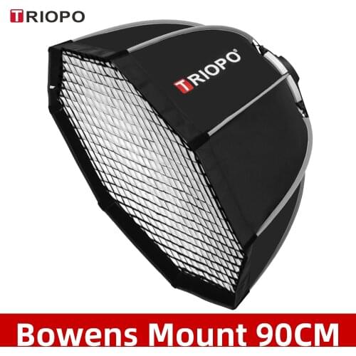 Triopo K90 90cm Photo Portabe Bowens Mount Octagon Umbrella Softbox + Honeycomb Grid Outdoor Soft Box for Studio Strobe