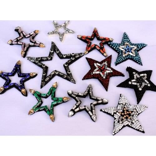 Hollow Star crystal sequins Rhinestones bead patches sew on beading applique clothes shoes bags decoration patch DIY