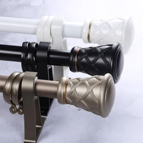 Thicken Aluminum Alloy Curtain Pole European Retro Durable Single Double Curtain Rods Track Accessories Customized Home Decor