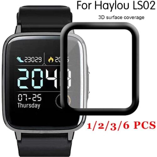 2pcs 3D Curved Edge soft Clear Protective Film Full Cover For Xiaomi YouPin Haylou LS02 Smart Watch Screen Protector(Not Glass)