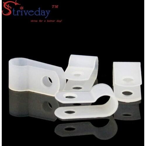 500pcs/lot White Type R Line deduction Wiring Accessories Type R Line Card Clamps 6.4mm Cable retention Clips