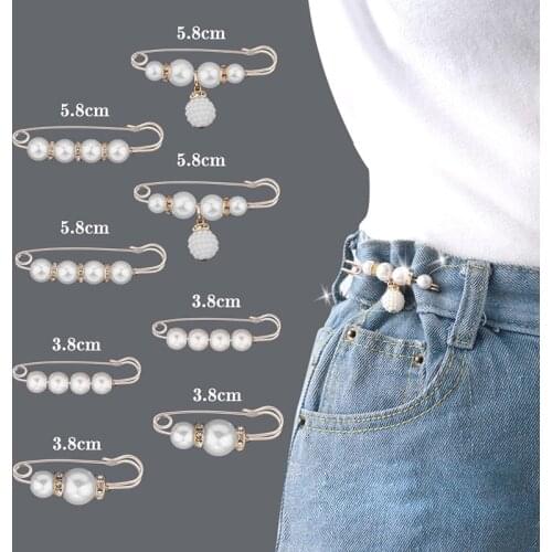 Brooch Set Fashion Clothing Brooches for Women Pearl Lapel Pin Sweater Dress Brooch Pins Badge Tuck Waist Buckle Accessories