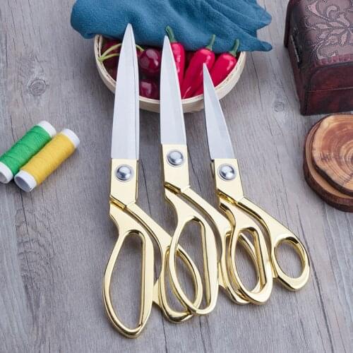 Pulaqi Gold Scissors Sewing Scissors For Fabric Dressmaking Scissor Upholstery Tool Textile Leather Cutter Tailor Scissor