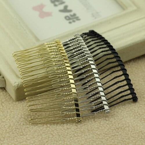 100 Pieces 20 Teeth Gold Black Silver Color Metal Hair Comb Clips For DIY Wedding Bride Headpiece Hair Jewelry Hair Accessories