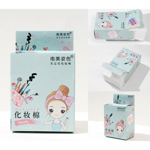 100 Pieces of Thin Disposable Non-woven Fabric Portable Facial Makeup Remover Tissue and Cotton Pad Cleansing Tool