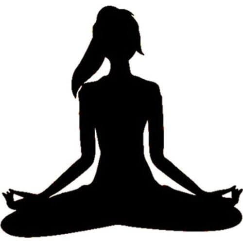 12.5*12.5CM YOGA Meditation Car Sticker Decals Fitness Exercise Motorcycle Decorative Stickers Car Window Decals C2-0088