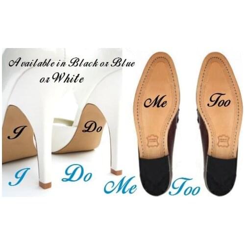 2pcs/set I Do Me Too Personalised Wedding Shoes Decal Vinyl Novelty Cute Stickers for Wedding Accessories Stickers Muraux D764