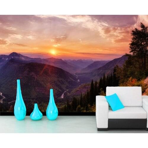 Mountains Sunrises and sunsets Sky nature 3d wallpaper mural papel de parede for living room tv sofae wall bedroom kitchen cafe