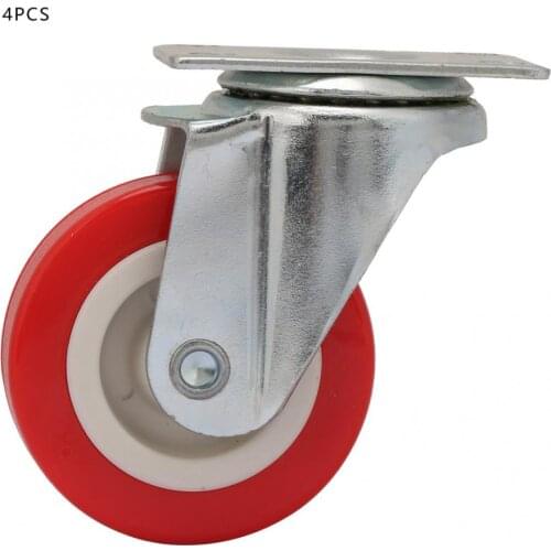 4pcs 2 Inch Castor Wheels Top Plate Hooded Casters PVC Wheel for Furniture Trolley Roller Cabinets Hardware Access