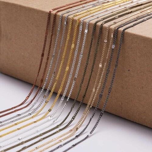 5m/lot Width 1.3 1.6 2mm Metal Iron Necklace Chain Brass Bulk Rolo Link Chains For DIY Jewelry Making Finding Wholesale Supplies