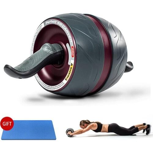 Ab Roller Big Wheel With Knee Pad Mat Silent Abdominal Muscle Trainer Fitness Automatic Abdominal Exercise Equipment Home Gym