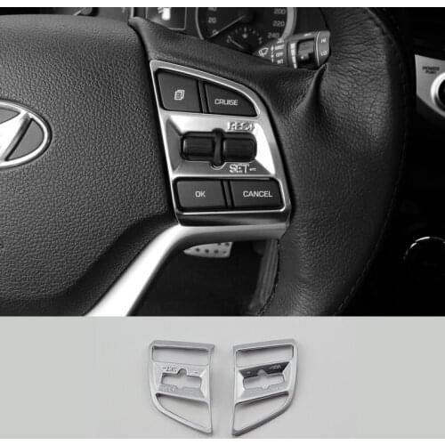 ABS Matte For Hyundai Tucson 2015 2016 2017 Car Steering Wheel Sequins Cover Trim Styling Decoration Accessories 2Pcs