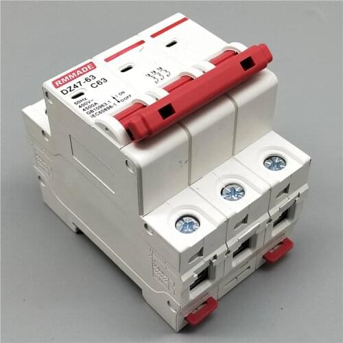 AC220V-400V DZ47-63 3P 6A 10A 16A 20A 25A 230V 400V 32A 40A 50A 63A Mini Circuit Breaker Cutout Miniature Household Air Switch