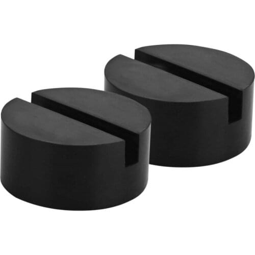 2 Slotted Rail Floor Jack Disk Rubber Pad Adapter for Pinch Weld Side JACK PAD
