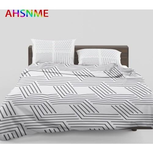 AHSNME black and white INS Small Fresh Duvet Cover Sets ropa de cama For US AU EU RU Size fit and accept custom patterns