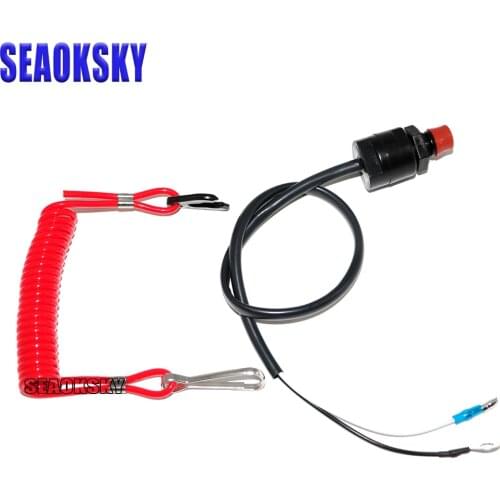 Boat Motor Emergency Kill Stop Switch for Yamaha Outboard Stop Kill Switch Cut Off Switches with Safety Tether Lanyard