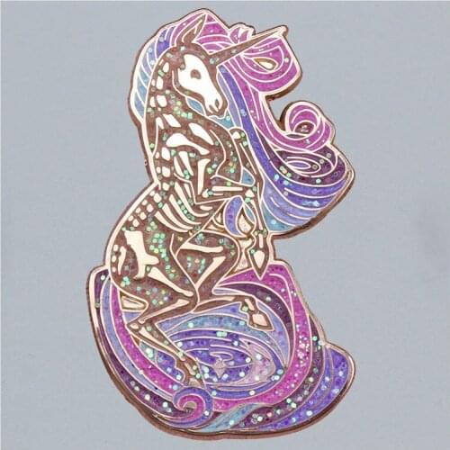 Beautiful Unicorn Flash Brooch Originality Lapel Enamel Badge Denim Jacket Backpack Pin Decoration Children Fashion Gift