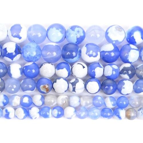 Natural Stone Beads Blue Fire Dragon Veins Agates Round Beads For Jewelry Making DIY Bracelets Accessories Beads 6/8/10MM