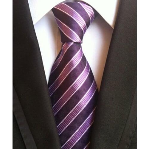 8cm Designer Classic Tie Unique Purple Striped Necktie Dropshipping