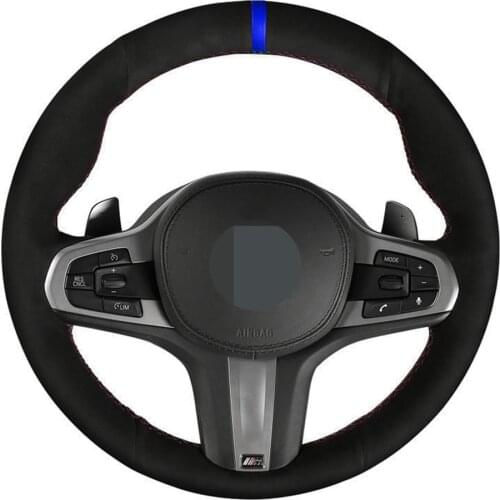 Car Steering Wheel Cover Black Genuine Leather Suede For BMW M Sport G30 G31 G32 G20 G21 G14 G15 G16 X3 G01 X4 G02 X5 G05