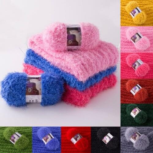 Hot 100g/ball Double-sided Long Hair Soft Mink Cashmere Hand Knitting Yarn Nylon Faux Fur Coral Velvet Crochet Thread Baby Yarn