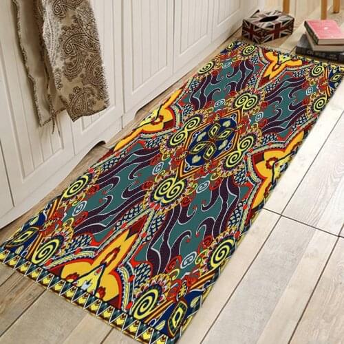 Clan Style Pattern Kitchen Entrance Door Mat Anti-Slip Floor Rug Bathroom Area Hallway Free Shipping