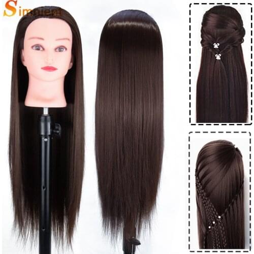 Female Manniquin Heads Dolls Synthetic Fiber Hair For Dolls Professional Barber Hair Practice Training Mannequin For Hairstyles