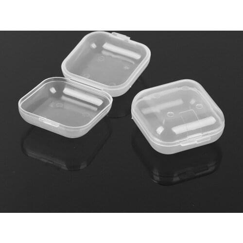 Mini Portable Plastic Transparent Storage Boxes 3.5cmx3.5cm for Pill Jewelry Earplug Earring Box Home Organization