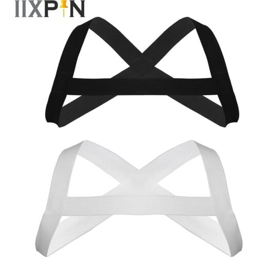 Hot Men Harness Chest Belt Lingerie Mens Sexy X-Shape Back Elastic Shoulder Chest Muscle Harness Strap Male Performance Costume