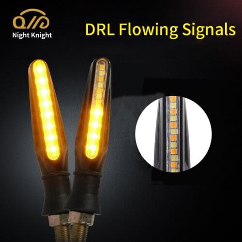 Night knight 2pcs 7.5w Motorcycle Turn Signals 12 SMD Flowing Water DRL Lights Taillight Indicator Lamp 12V