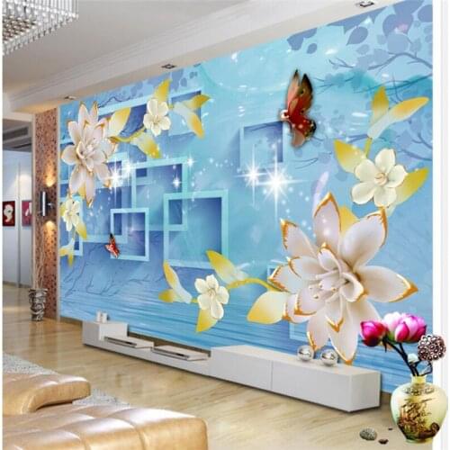 Beibehang Custom wallpaper fresco photo jade carnival dream star beautiful flower TV background wall decorative painting