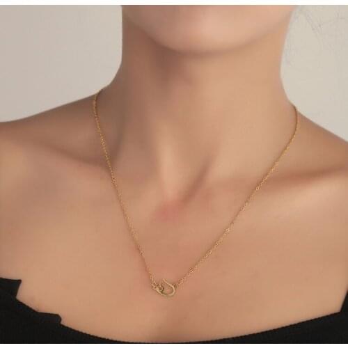 Vintage Arabic Farsi Letter Necklaces for Women Tipical Initial Pendant Personalized Birthday Travel Jewelry Gift