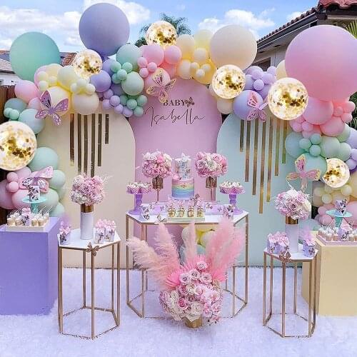 Pastel Balloons Garland Arch Kit Rainbow Macaron 5/10/12"Party Gold Confetti Balloons Kids Birthday Wedding Bride Baby Shower