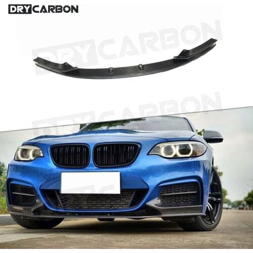 Carbon Fiber Front Lip Spoiler Splitters Aprons For BMW 2 Series F22 F23 M Sport Coupe 2014 - 2017 FRP Bumper Guard Not original